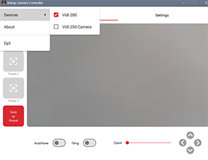 BCC screen showing the initial screen with no device connected